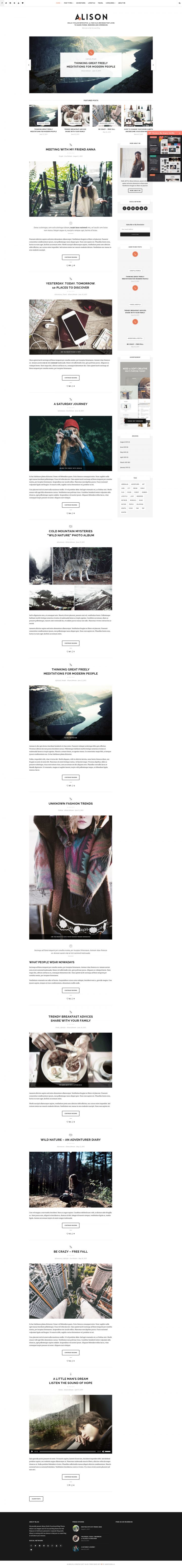 WordPress template ThemeForest Anne Alison
