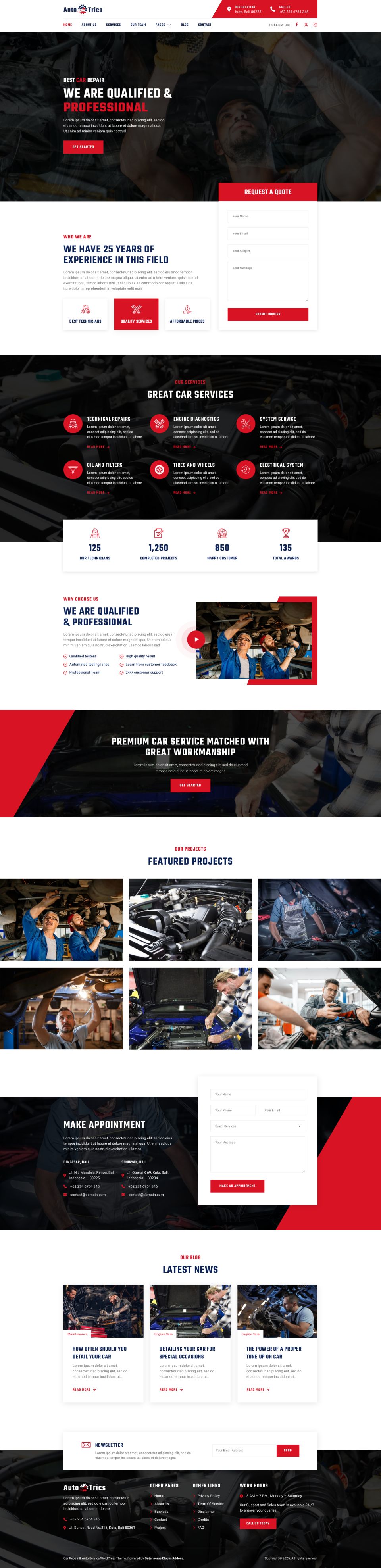 WordPress template ThemeForest AutoTrics