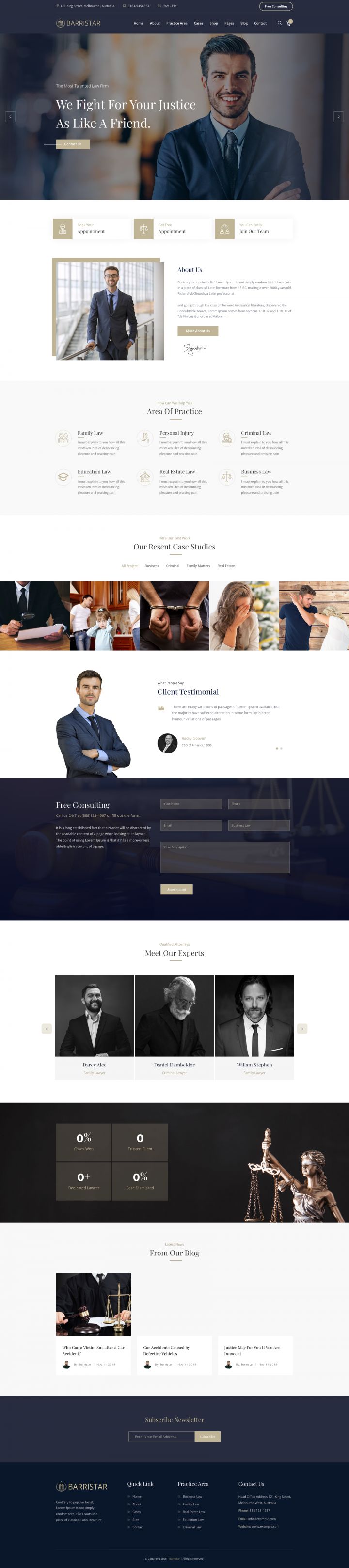 WordPress template ThemeForest Barristar