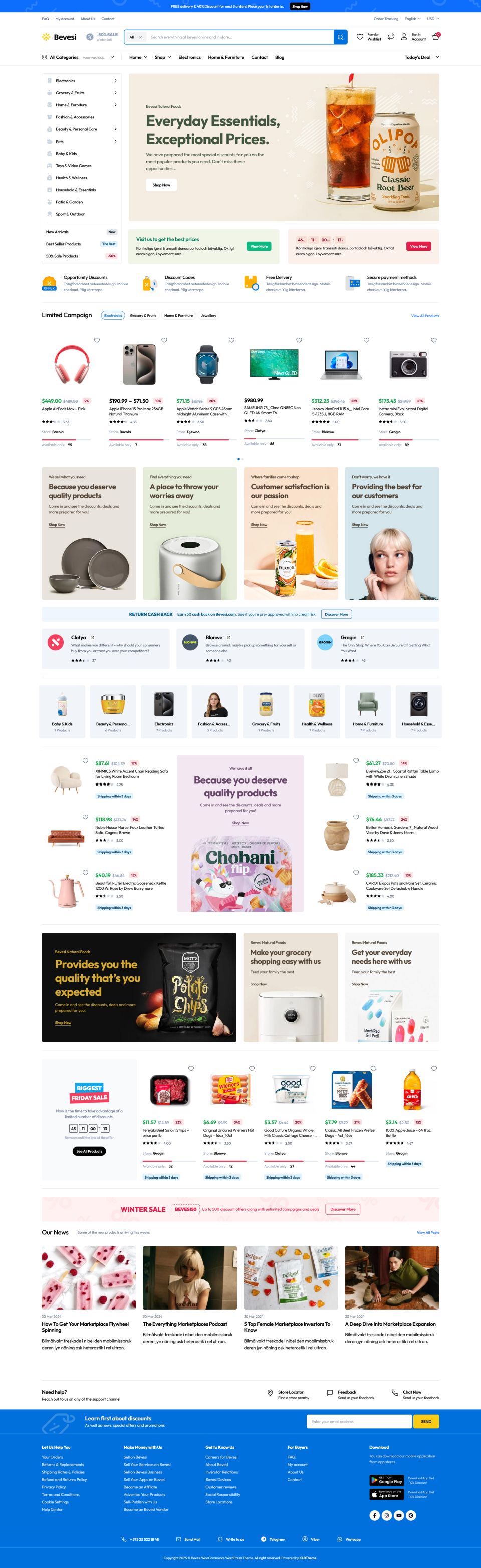WordPress template ThemeForest Bevesi