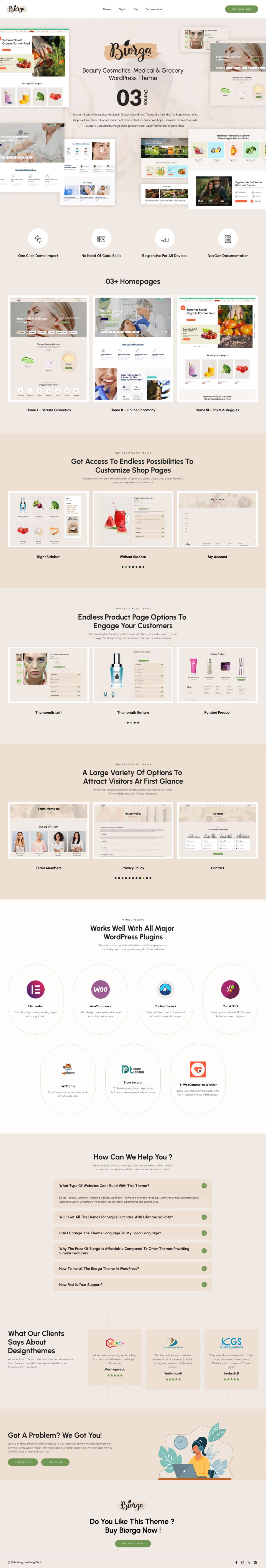 WordPress template ThemeForest Biorga