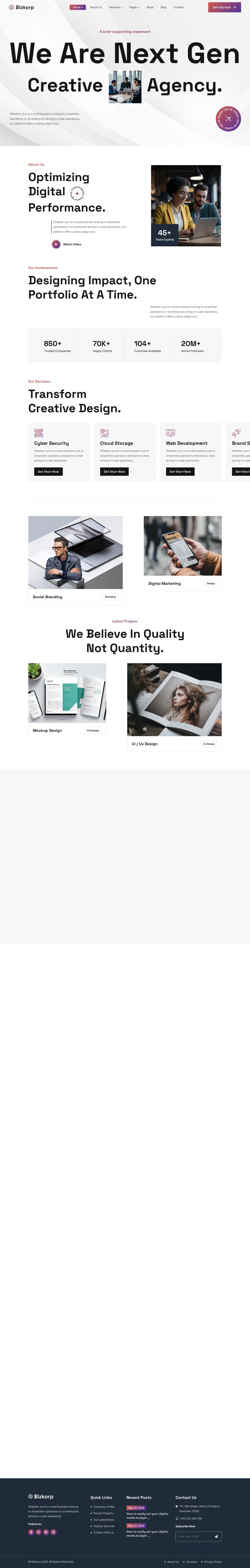 WordPress template ThemeForest Bizkorp