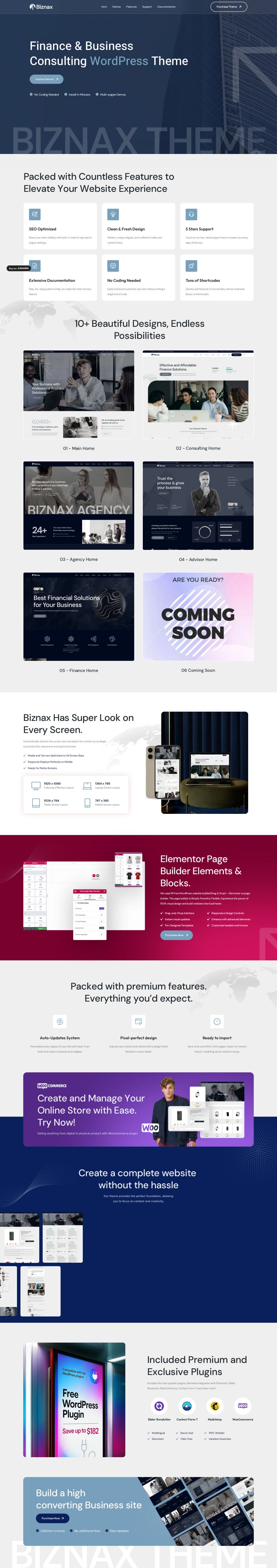 WordPress template ThemeForest Biznax
