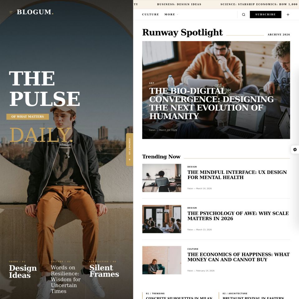 Template ThemeForest Blogum WordPress template ThemeForest Blogum