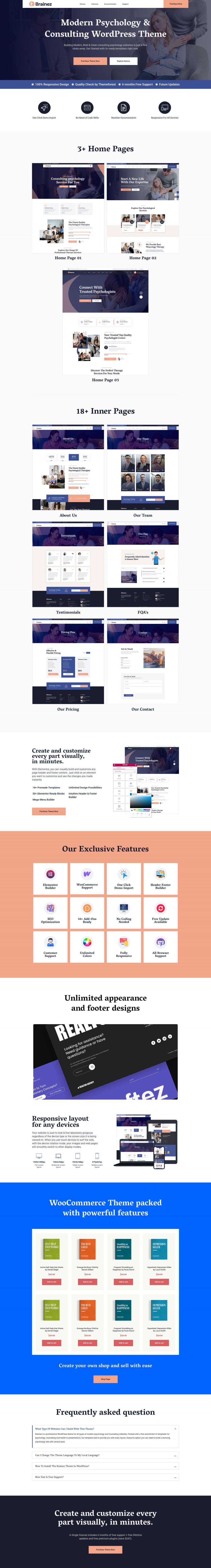 WordPress template ThemeForest Brainez