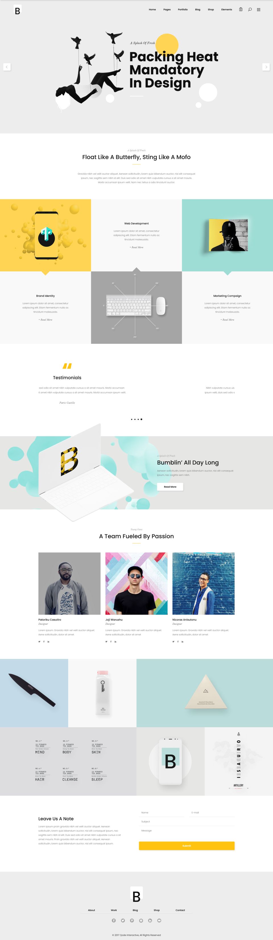 WordPress template ThemeForest Bumblebee