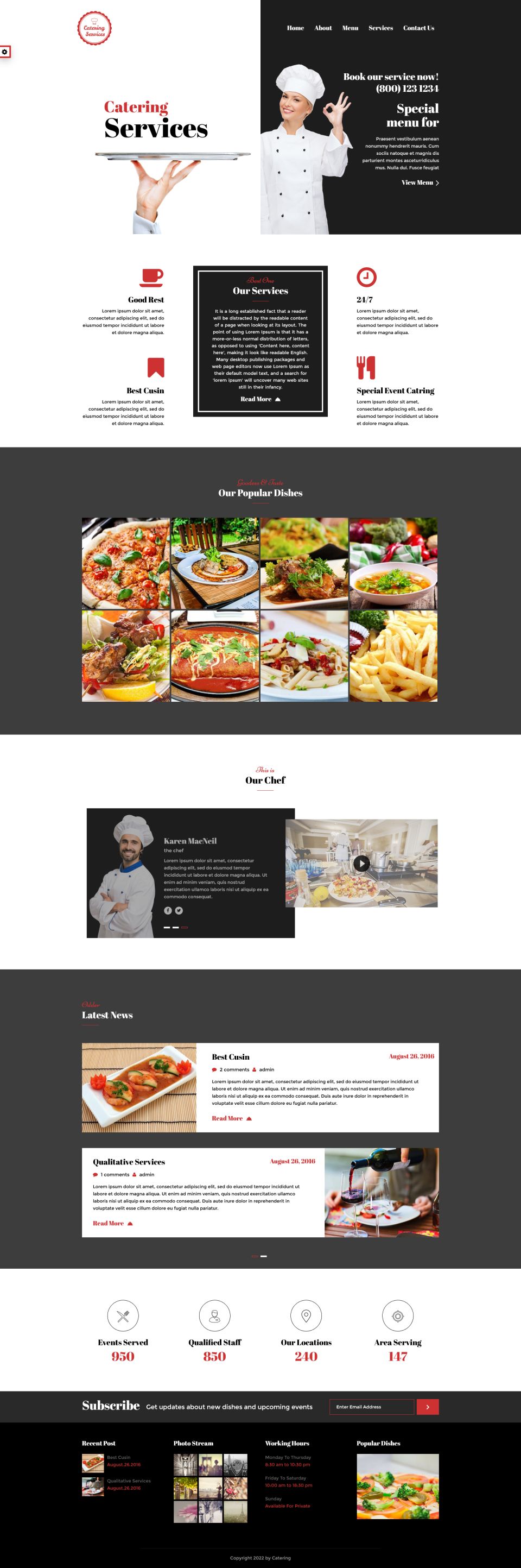 WordPress template ThemeForest Catering
