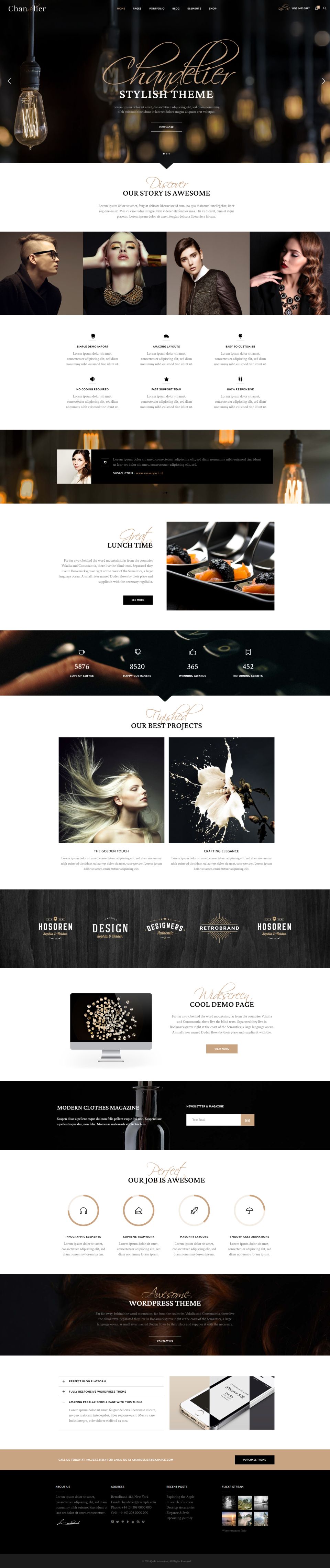 WordPress template ThemeForest Chandelier