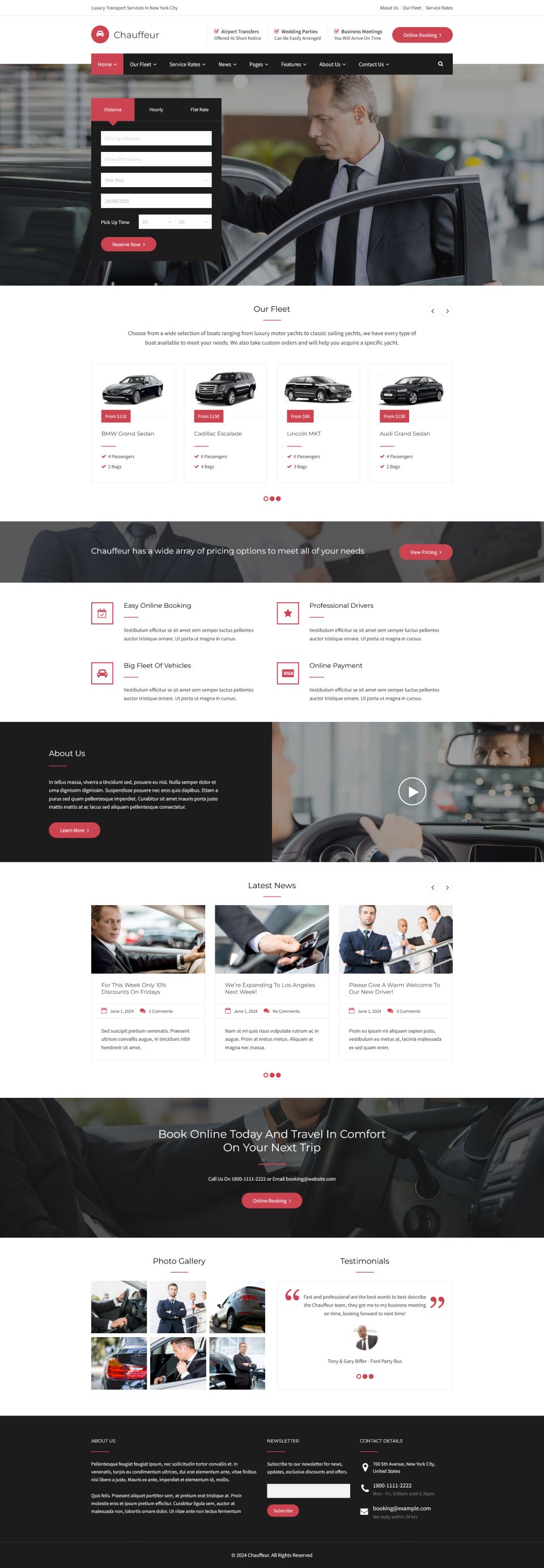 Template ThemeForest Chauffeur WordPress template ThemeForest Chauffeur