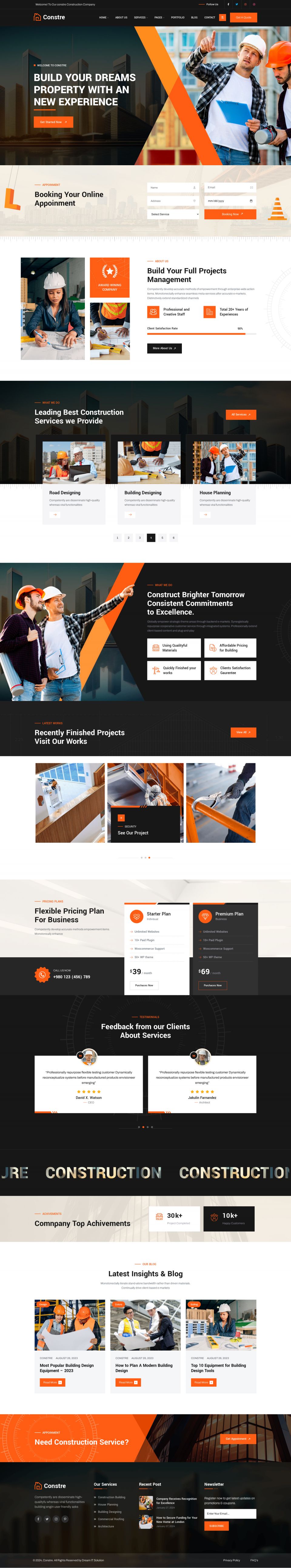 WordPress template ThemeForest Constre