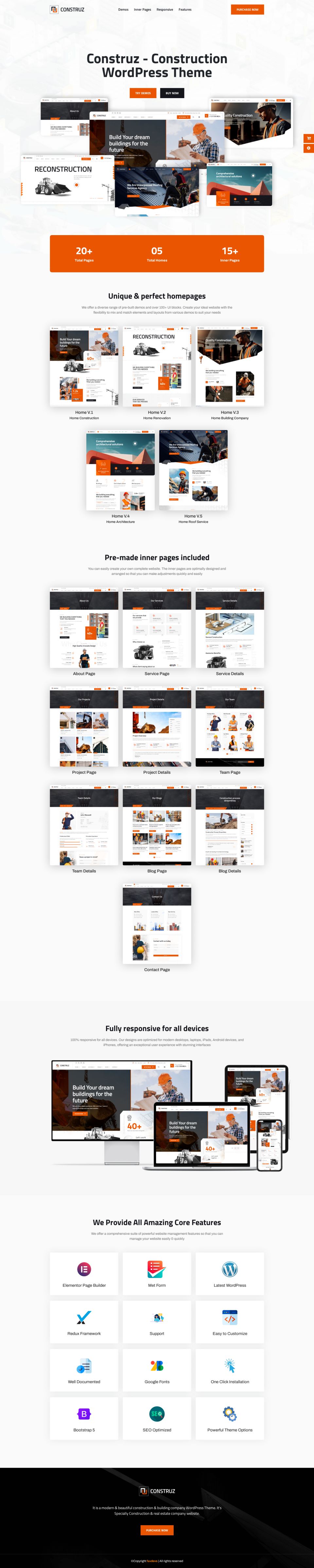 WordPress template ThemeForest Construz