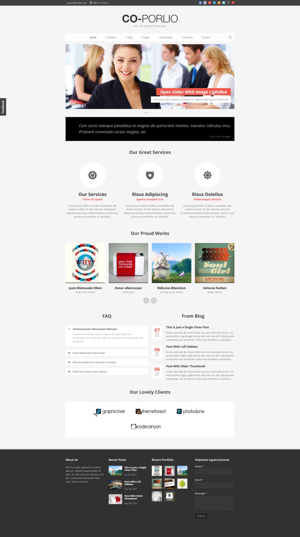 WordPress template ThemeForest CoPorlio