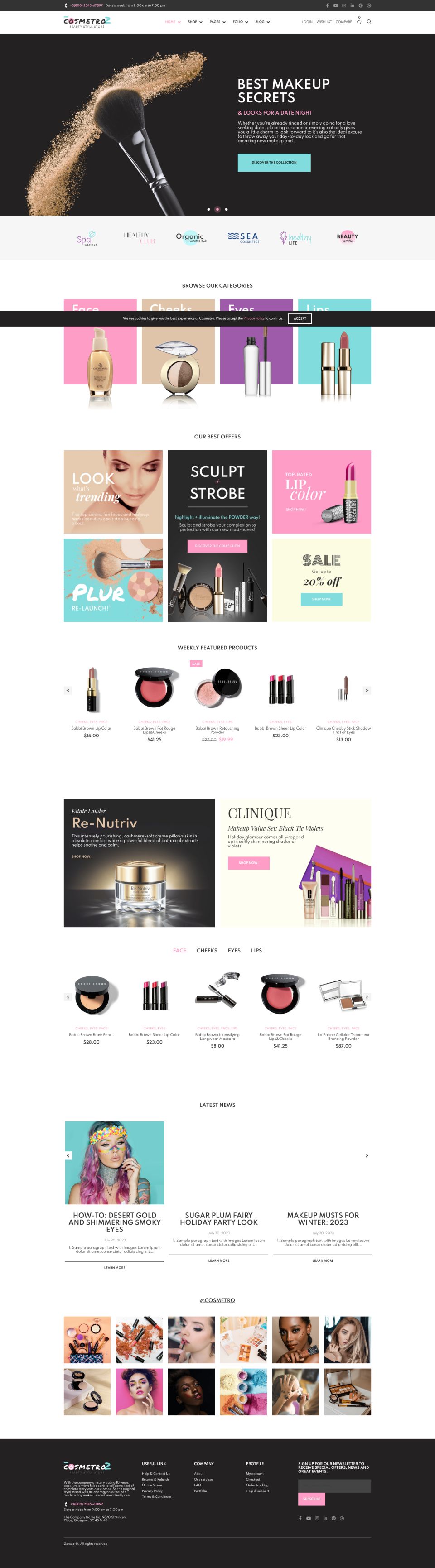 WordPress template ThemeForest Cosmetro