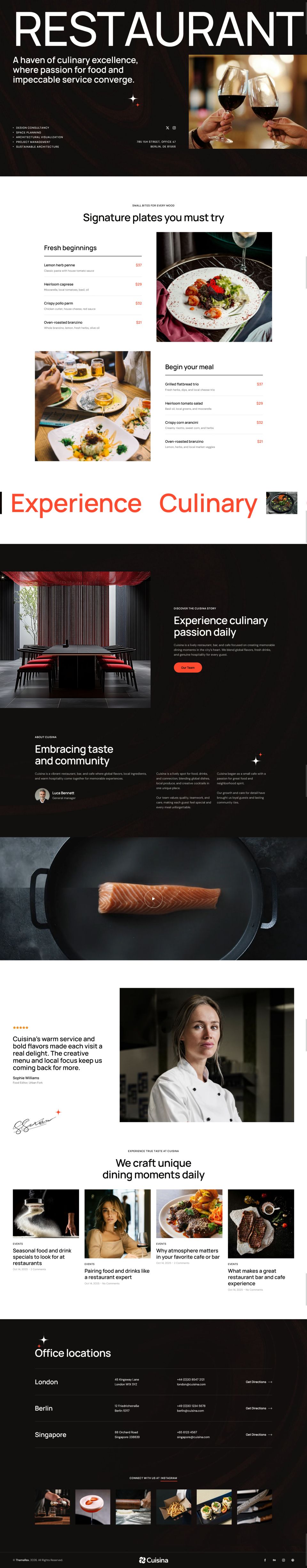 Template ThemeForest Cuisina WordPress template ThemeForest Cuisina