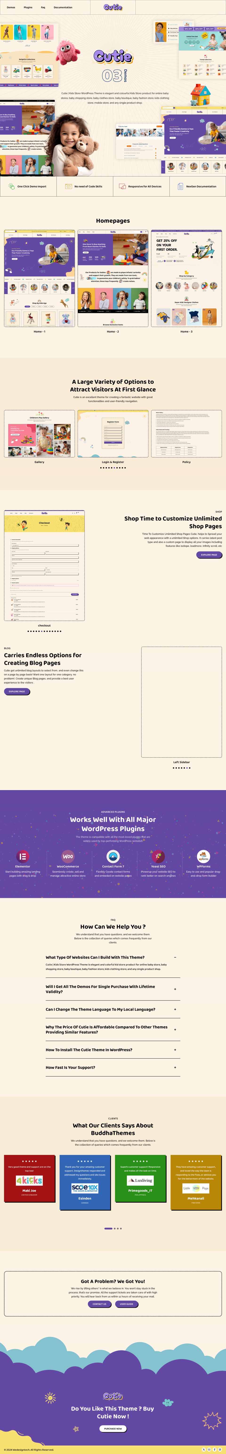 WordPress template ThemeForest Cutie
