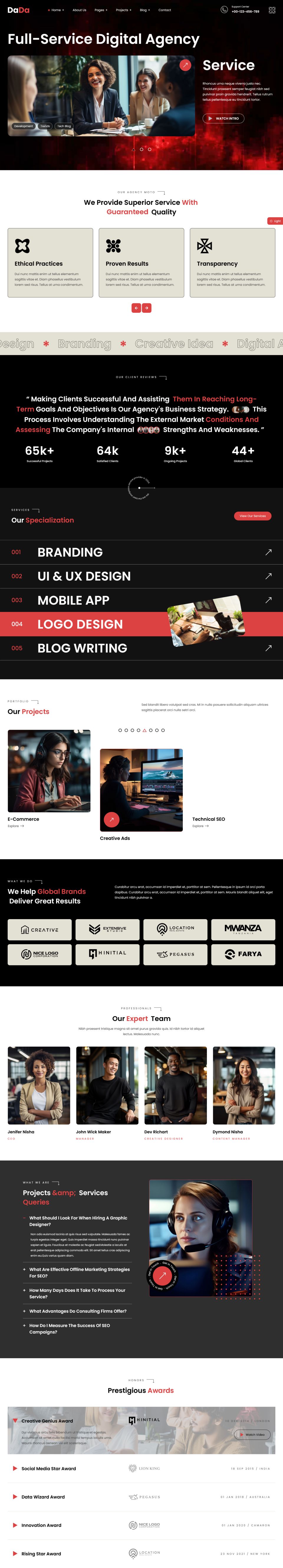 WordPress template ThemeForest DaDa
