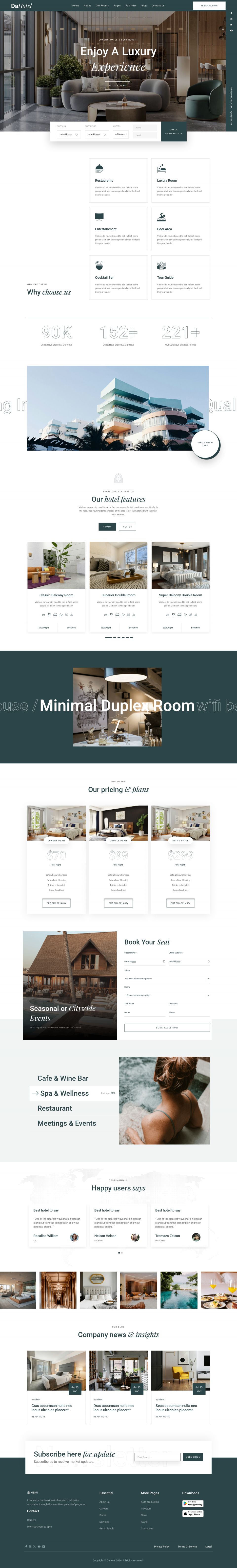 WordPress template ThemeForest Dahotel