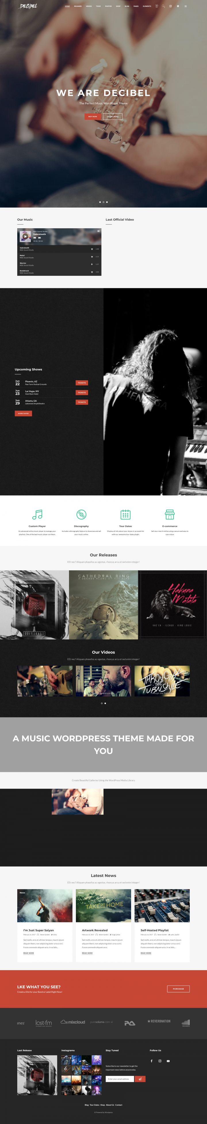 WordPress template ThemeForest Decibel