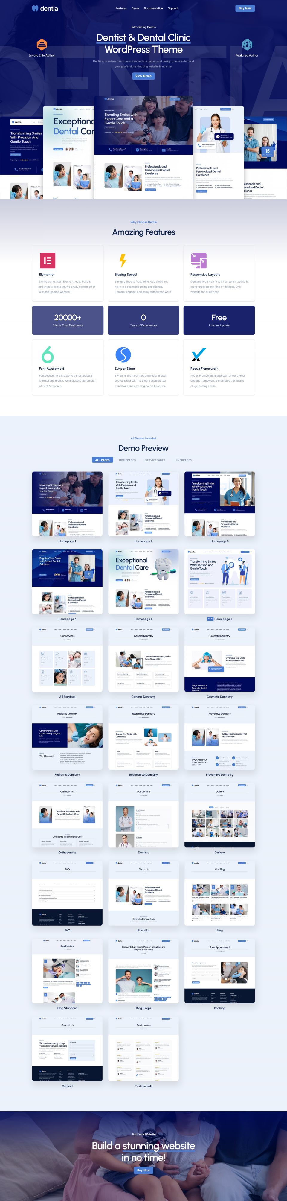 WordPress template ThemeForest Dentia