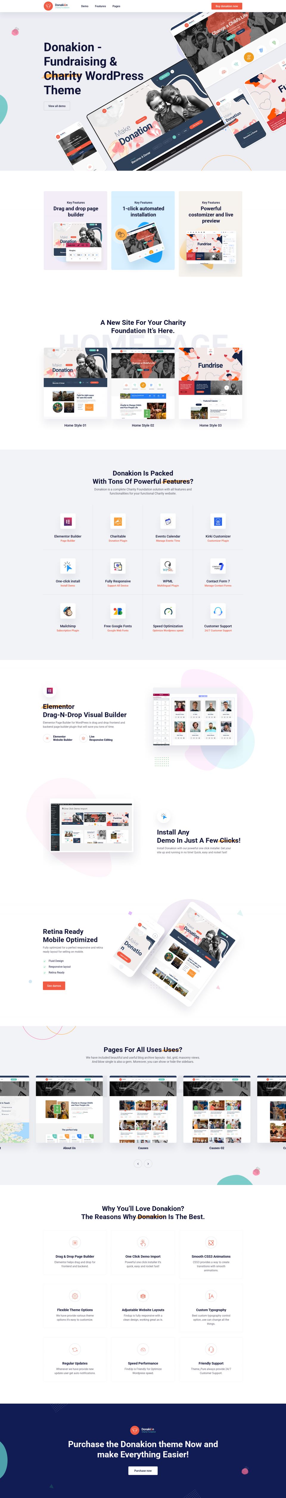WordPress template ThemeForest Donakion