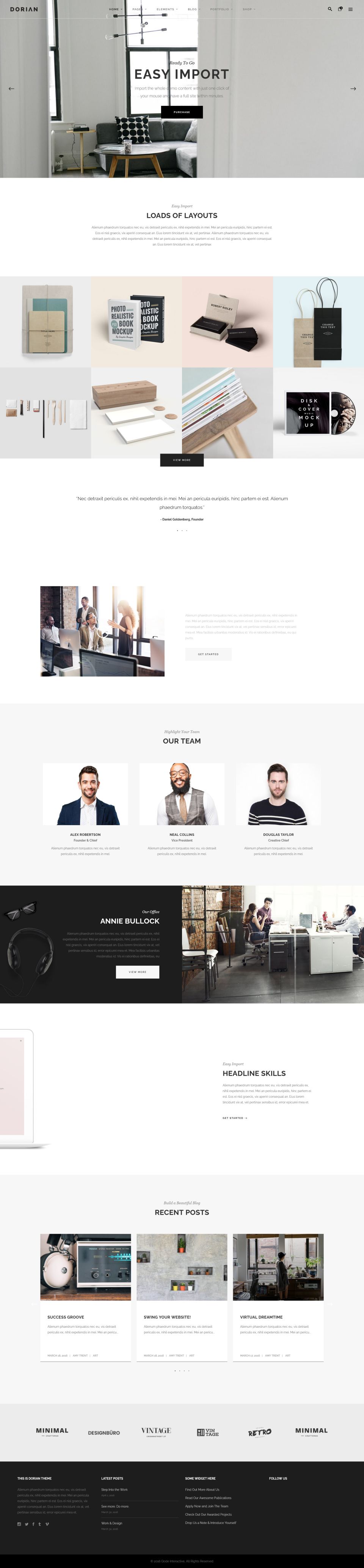 WordPress template ThemeForest Dorian