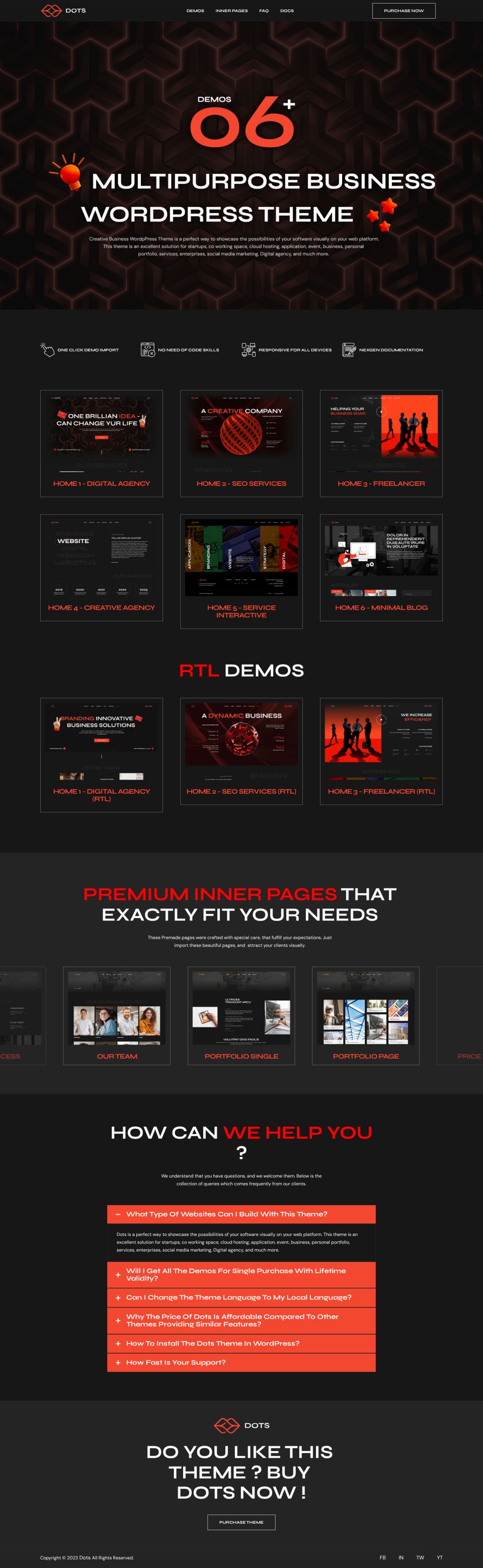 WordPress template ThemeForest Dots