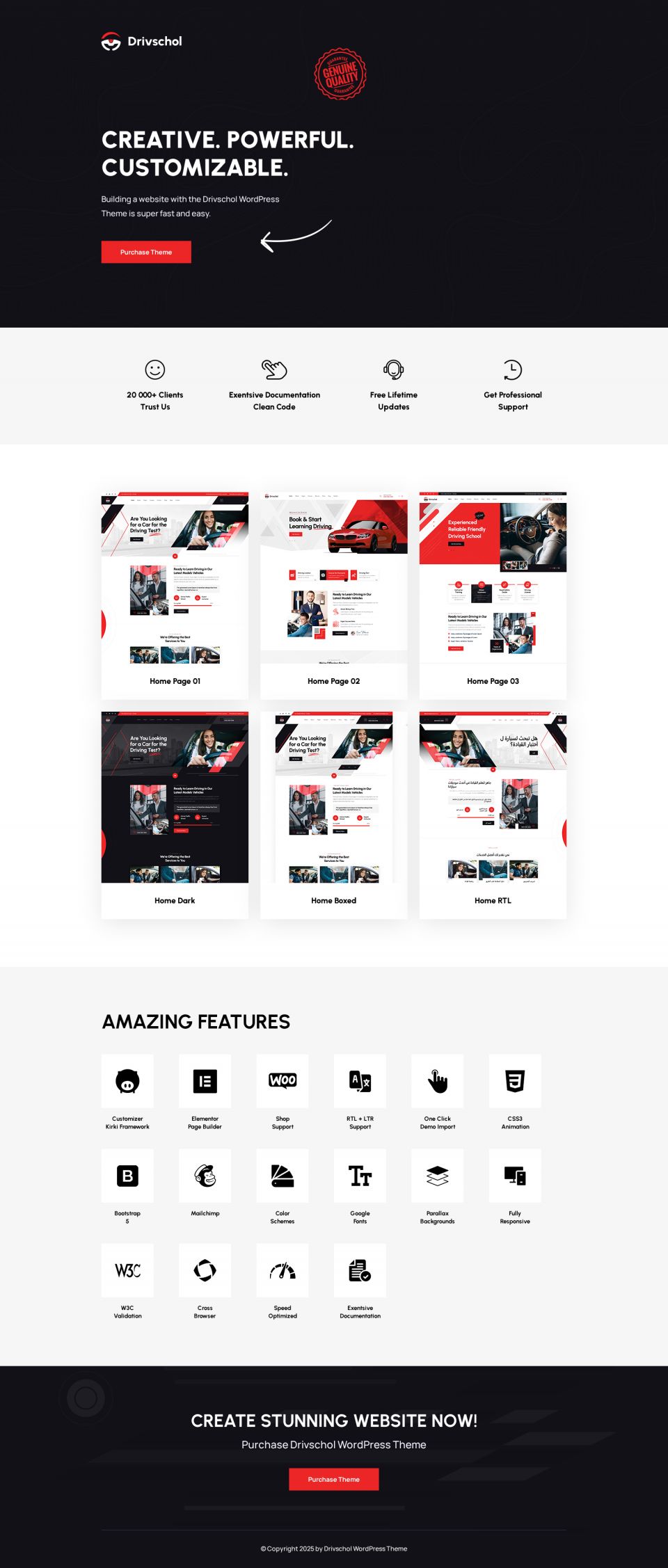 WordPress template ThemeForest Drivschol