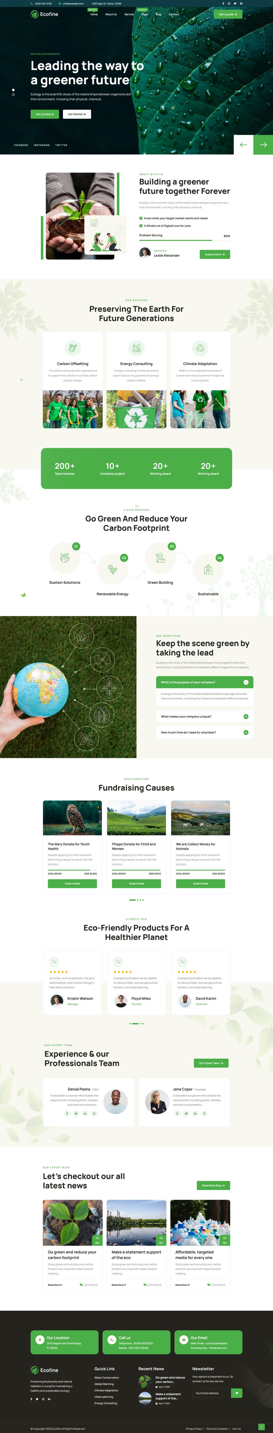 WordPress template ThemeForest Ecofine