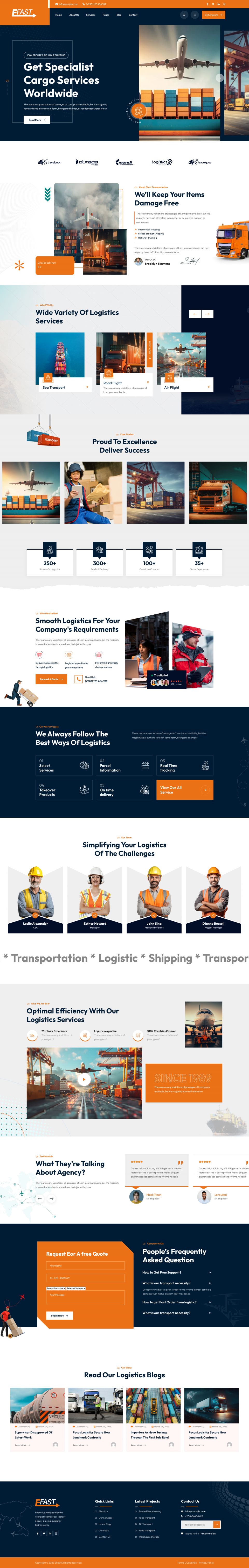 WordPress template ThemeForest Efast