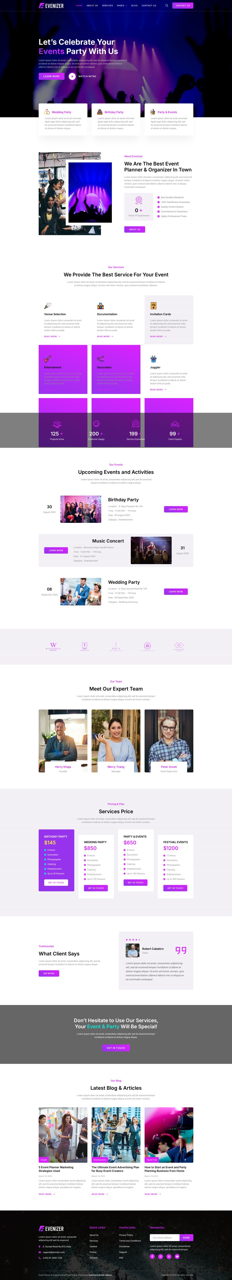 WordPress template ThemeForest Evenizer