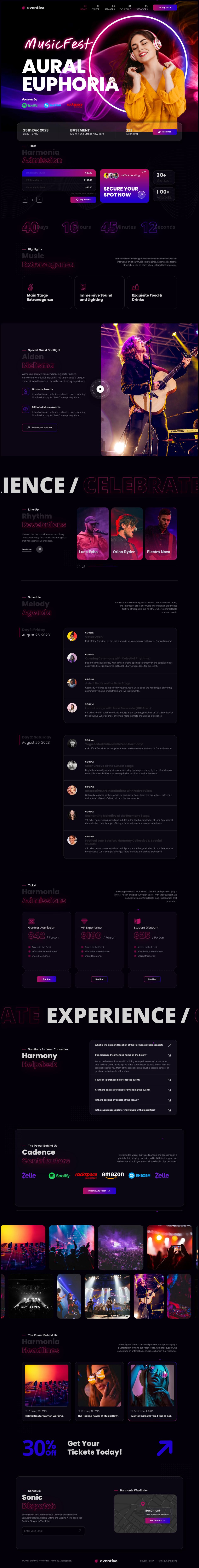 WordPress template ThemeForest Eventiva