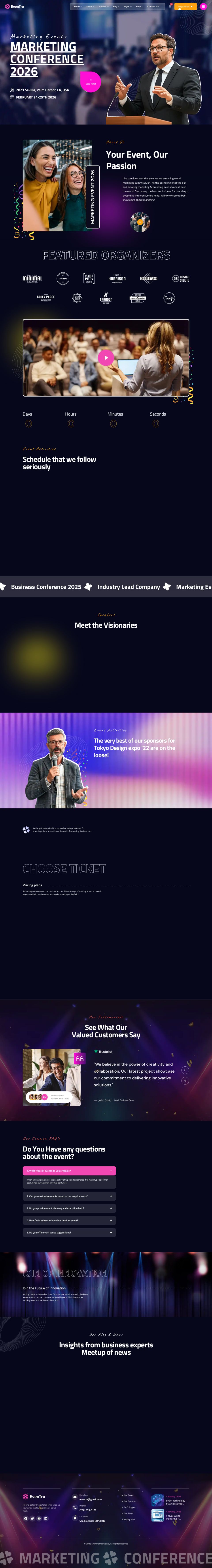 WordPress template ThemeForest EvenTro