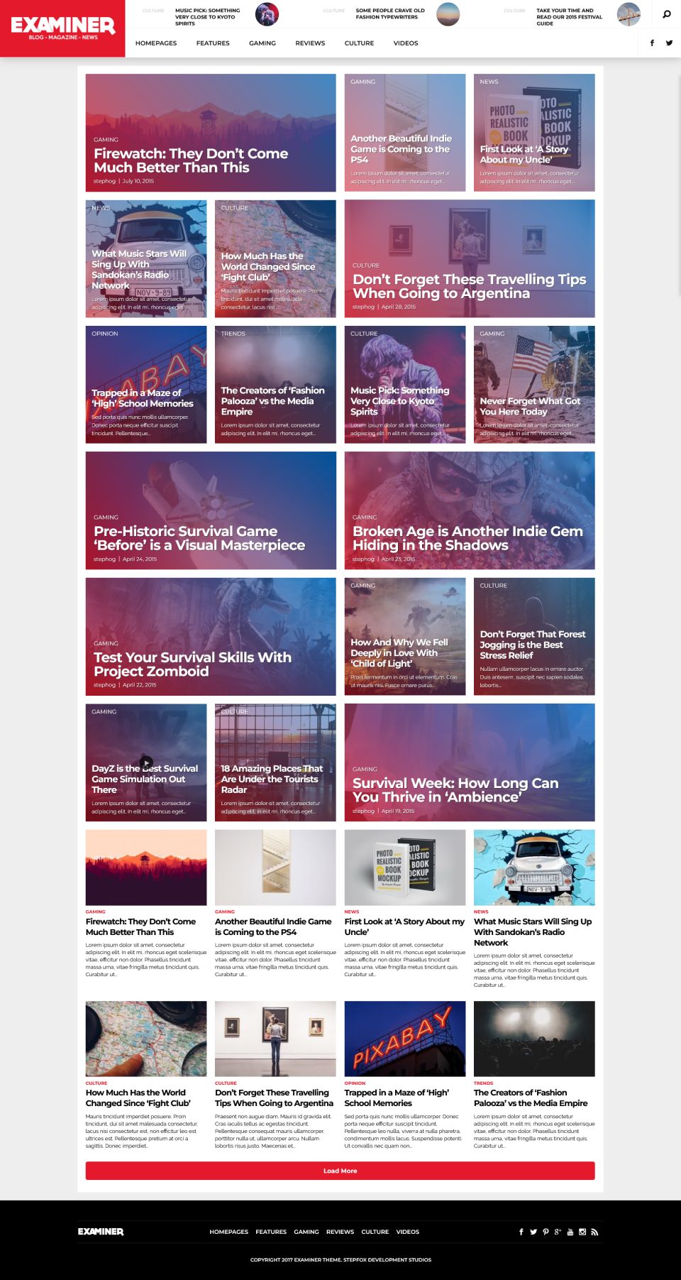 WordPress template ThemeForest Examiner