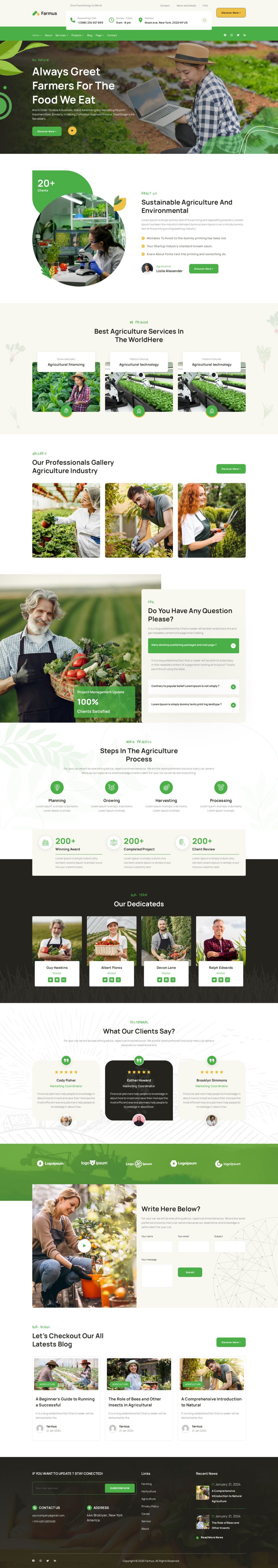 WordPress template ThemeForest Farmus