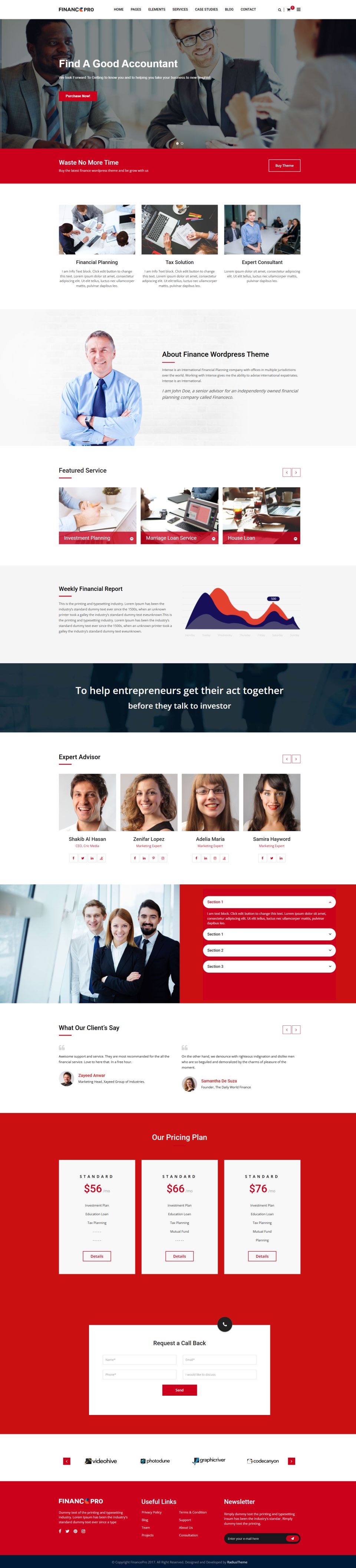 WordPress template ThemeForest Finance Pro