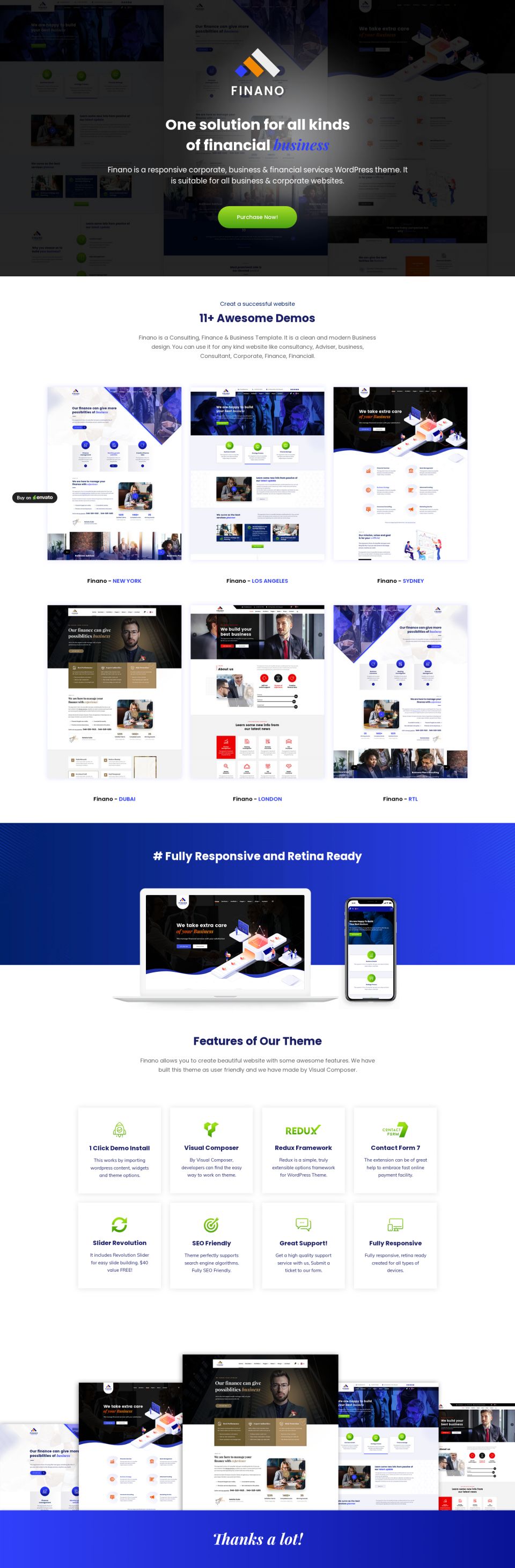 WordPress template ThemeForest Finanio