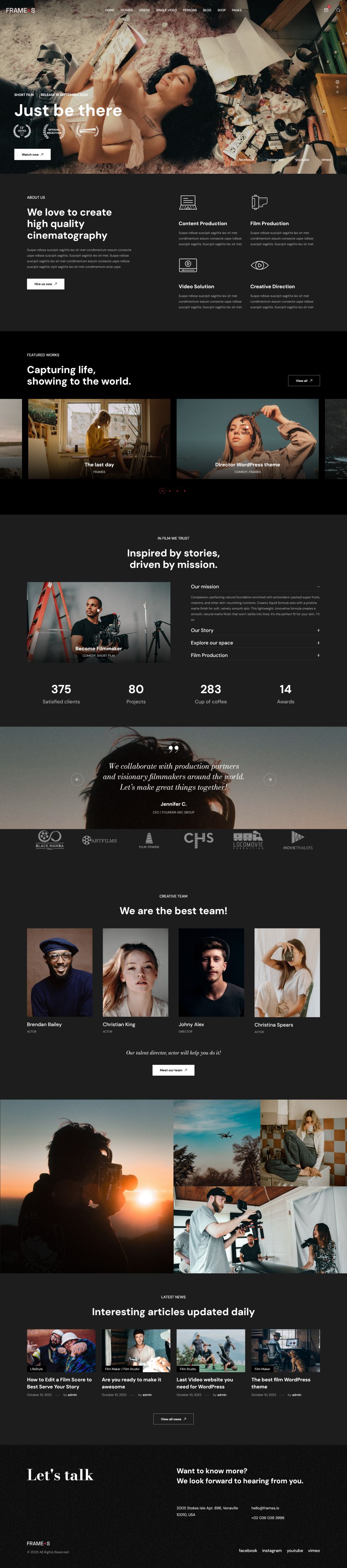 WordPress template ThemeForest Frames