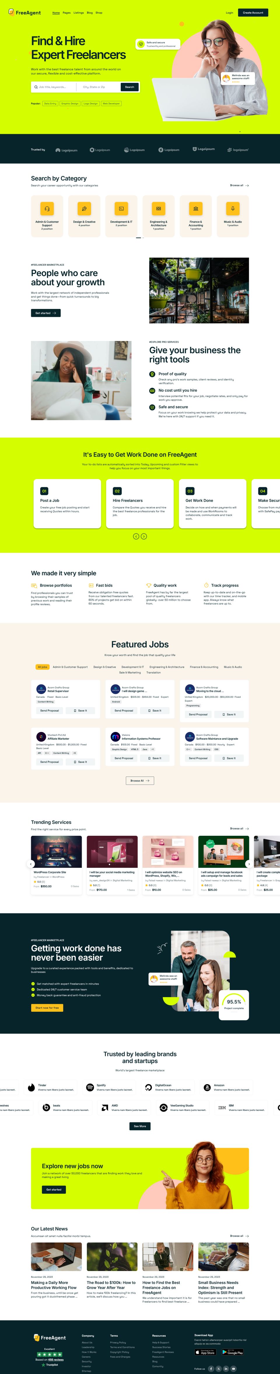 WordPress template ThemeForest FreeAgent