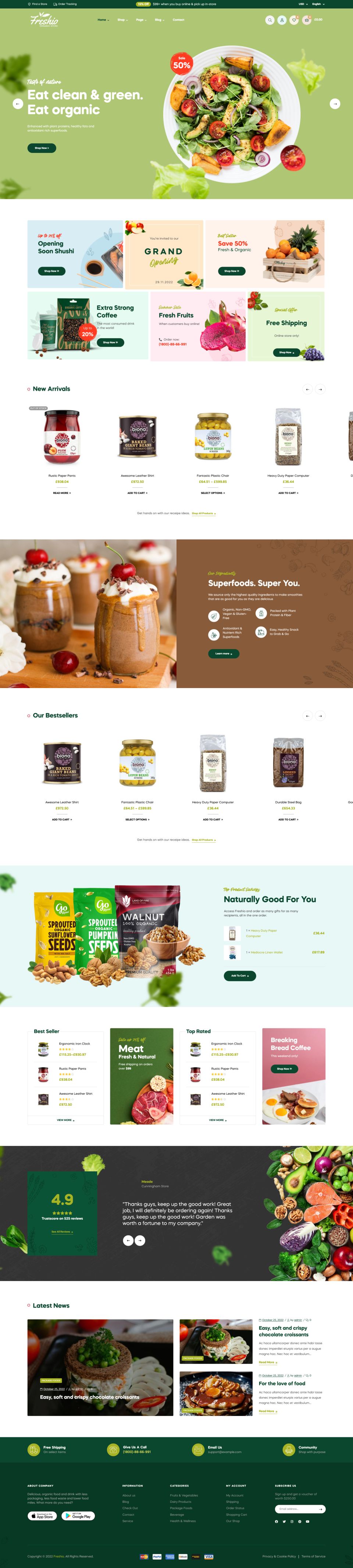 WordPress template ThemeForest Freshio