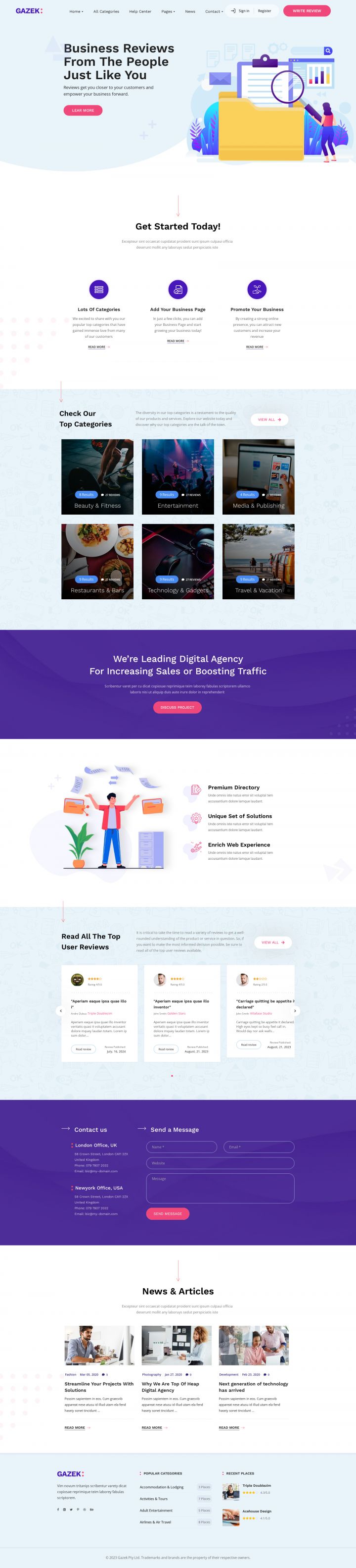 WordPress template ThemeForest Gazek