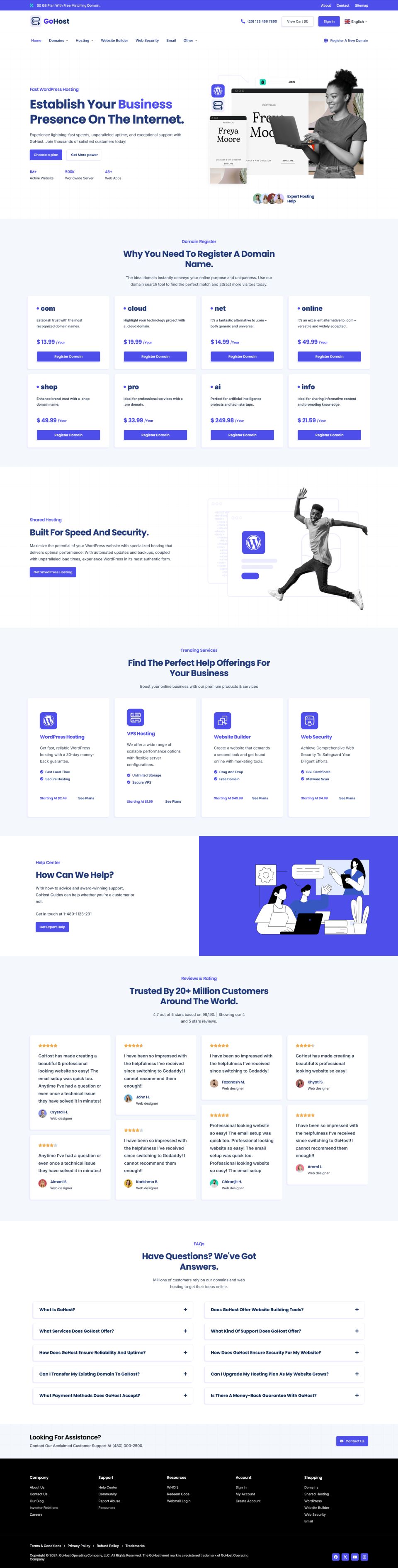 WordPress template ThemeForest GoHost