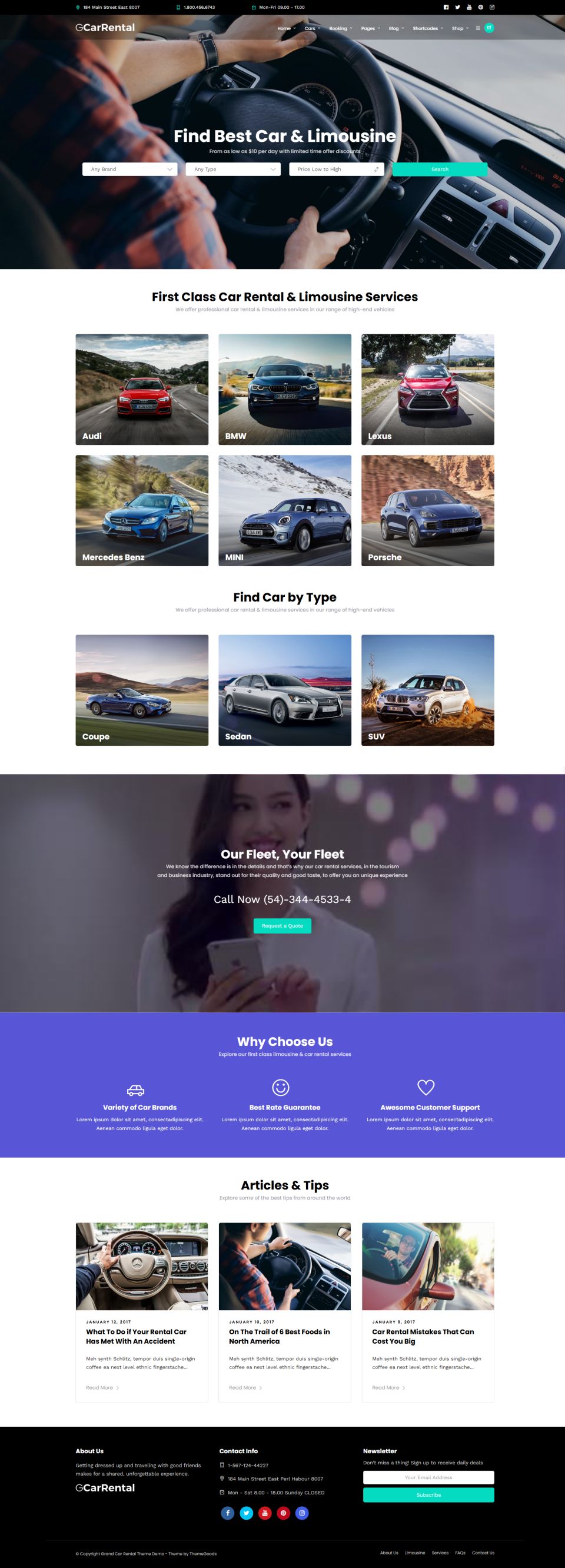 WordPress template ThemeForest Grand Car Rental