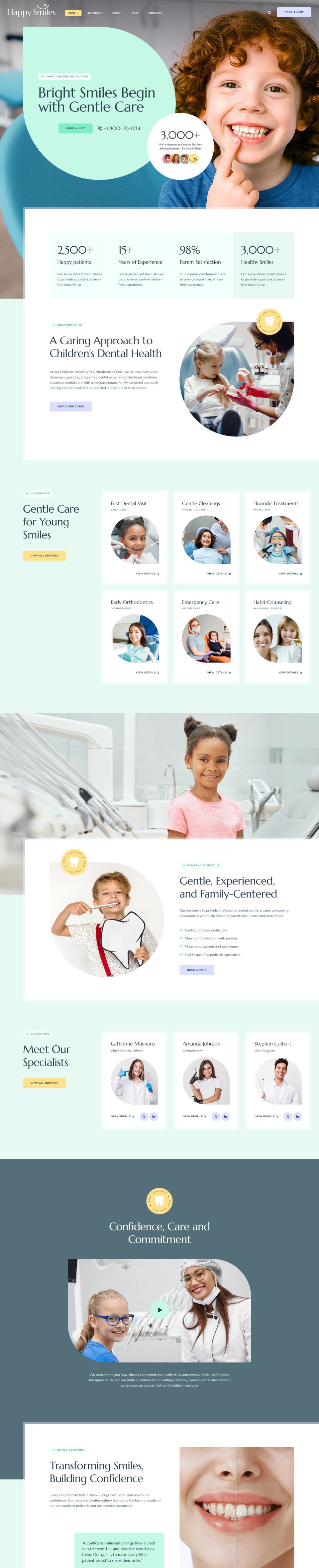 Template ThemeForest Happy Smiles WordPress template ThemeForest Happy Smiles