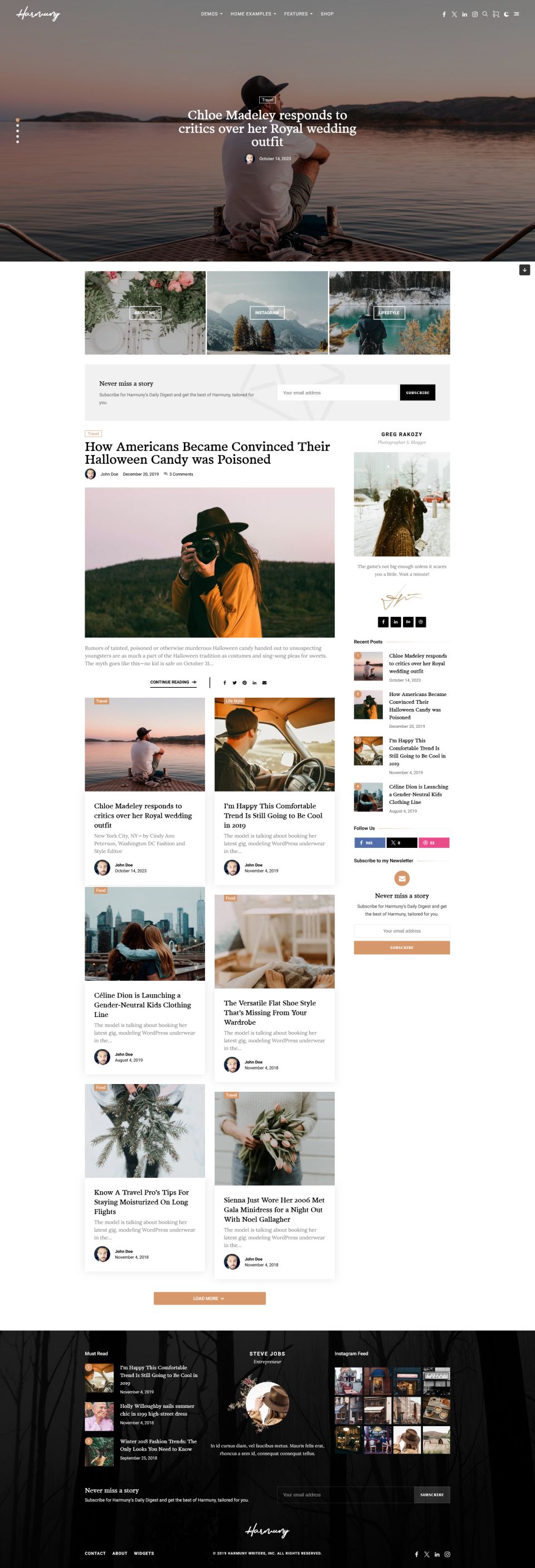 WordPress template ThemeForest Harmuny