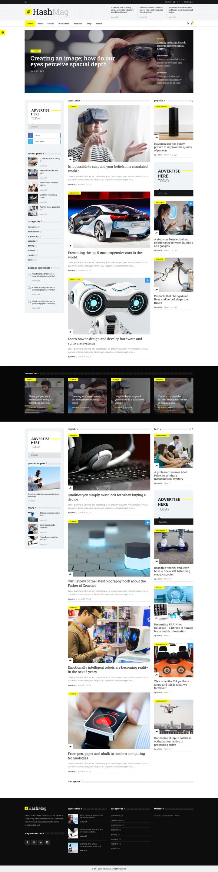 WordPress template ThemeForest HashMag