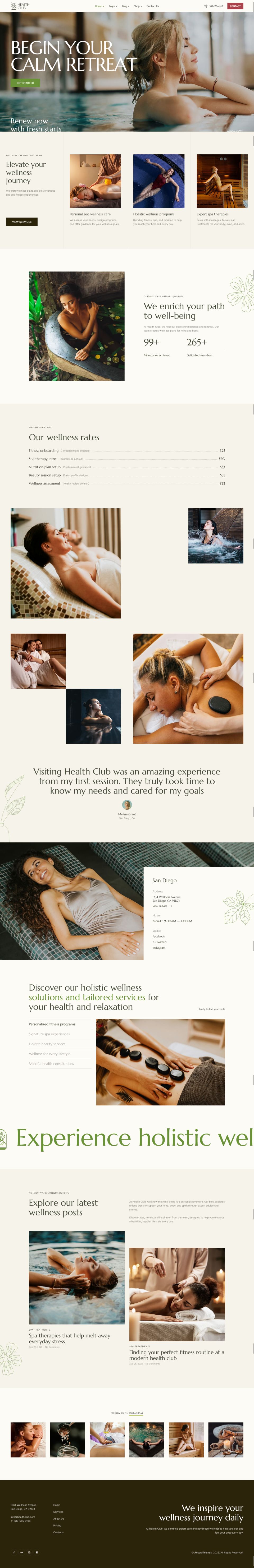 Template ThemeForest Health Club WordPress template ThemeForest Health Club