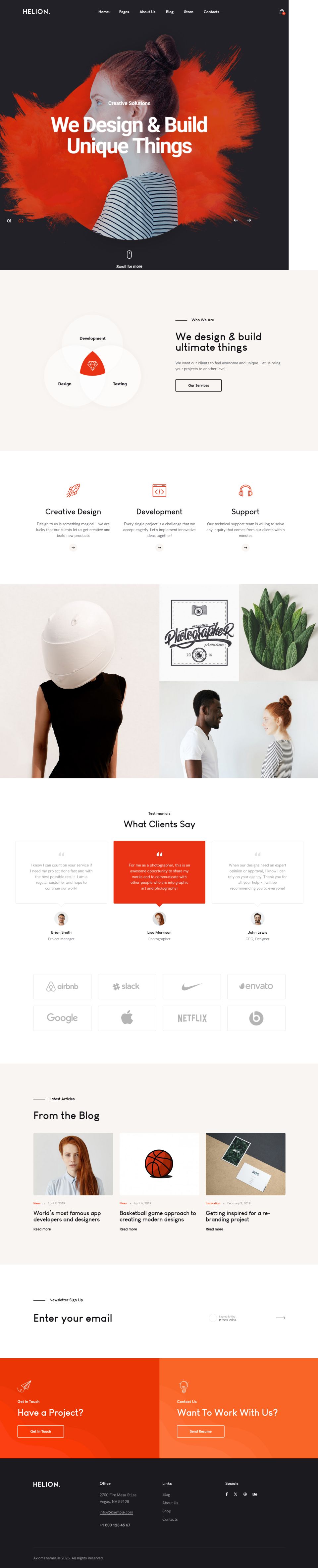WordPress template ThemeForest Helion