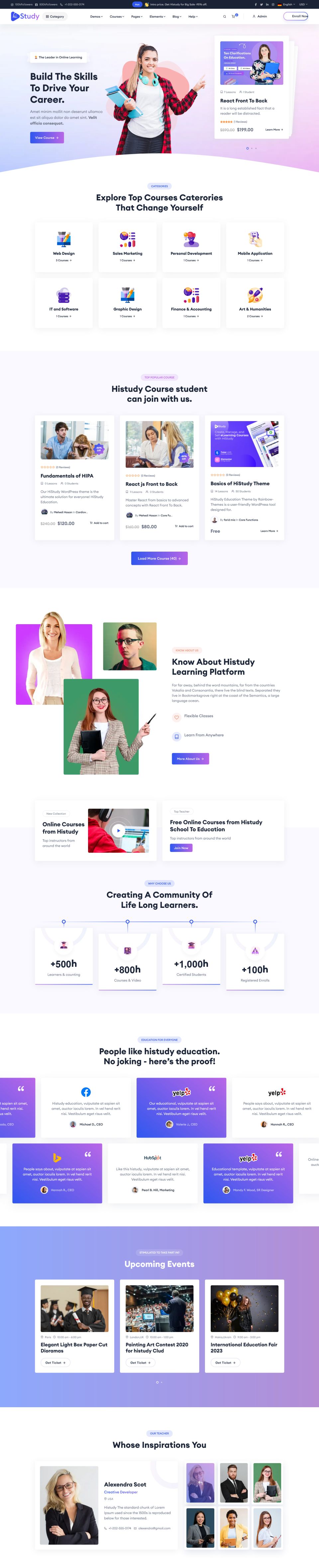 WordPress template ThemeForest HiStudy