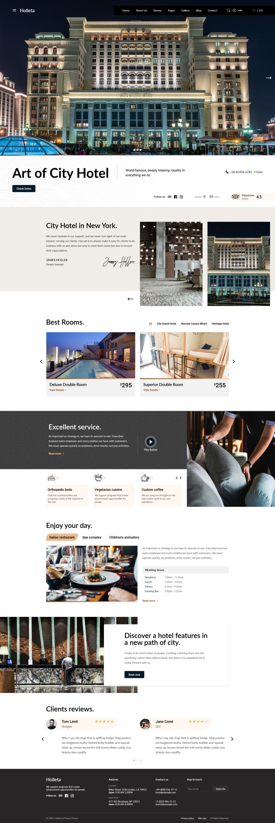 WordPress template ThemeForest Holleta