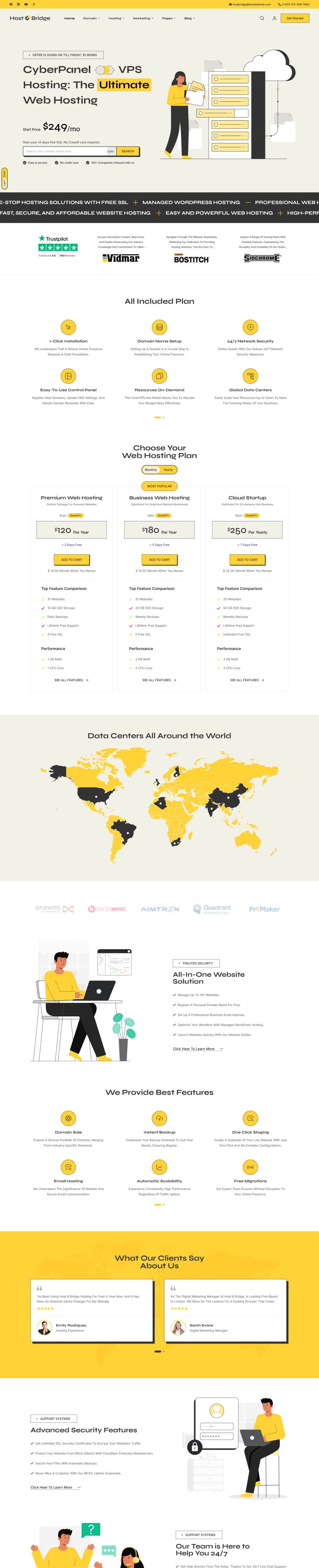 WordPress template ThemeForest HostBridge